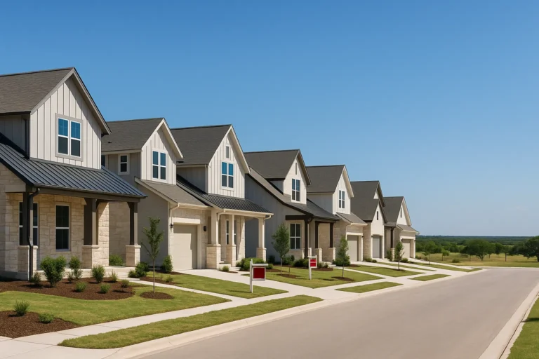 New construction homes in Dripping Springs Texas development with Hill Country landscape for 2026 market analysis