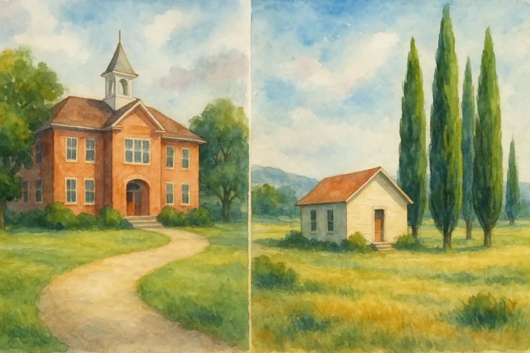 Artistic illustration of central and rural LTISD schools