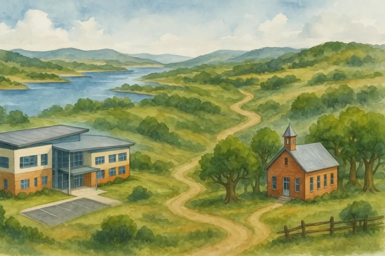 Watercolor of Spicewood area elementary schools