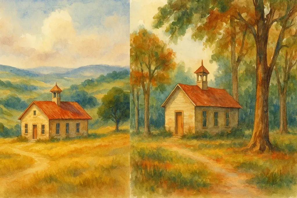 Artistic illustration of Hill Country edge elementary schools