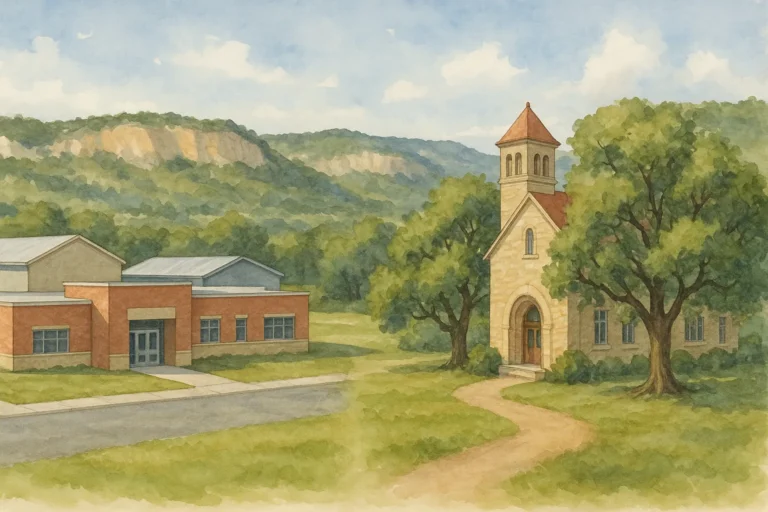 Artistic comparison of Bee Cave and Lakeway elementary schools