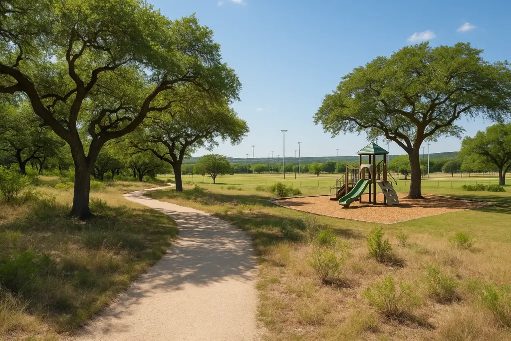 Bee Cave Central Park trails and recreation area in Texas Hill Country
