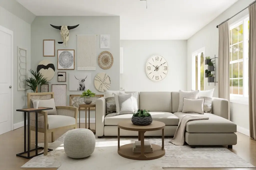 Professionally staged Austin living room ready for home showings
