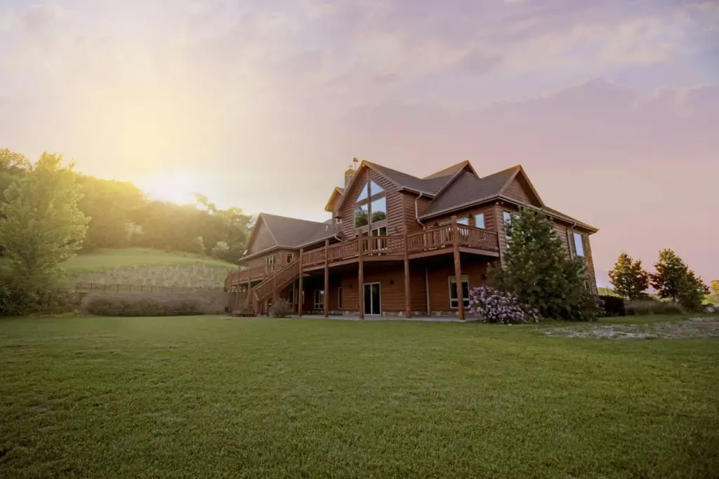 Aerial view of a new residential subdivision with homes and winding streets