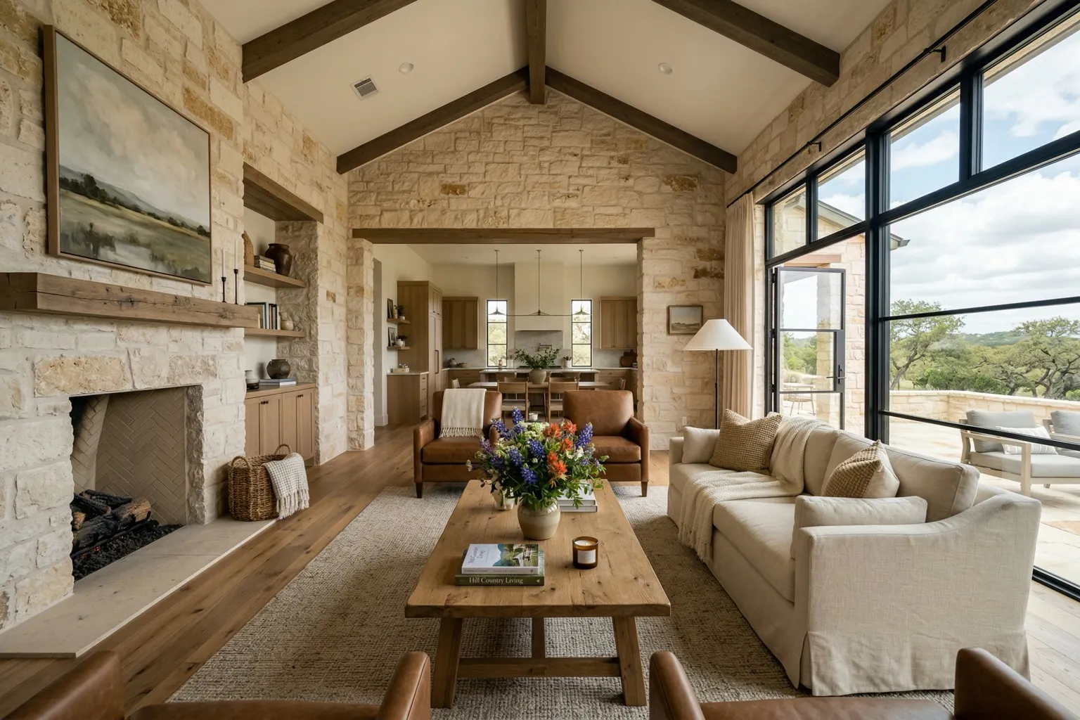 Bright, staged living room in a Texas <a href=